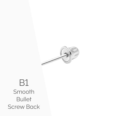 Earring Back (B2) Corrugated Bullet Screw Back – 14K Rose Gold