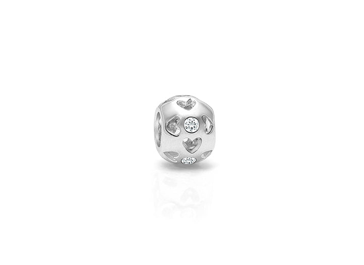 Families Are Forever, Heart Cut-out Round with CZ Center – Children’s Adoré™ Charm