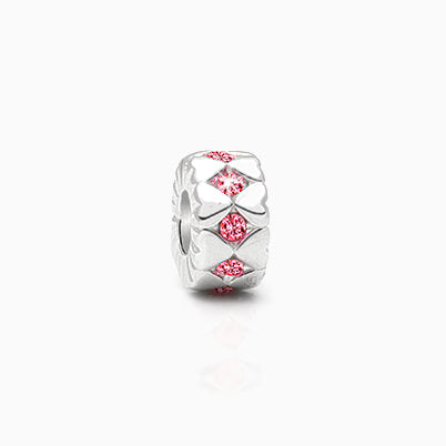 Fairytale Princess, Sterling Silver and Pink CZ Sparkling Lights Pavé Round – Children’s Adoré™ Charm