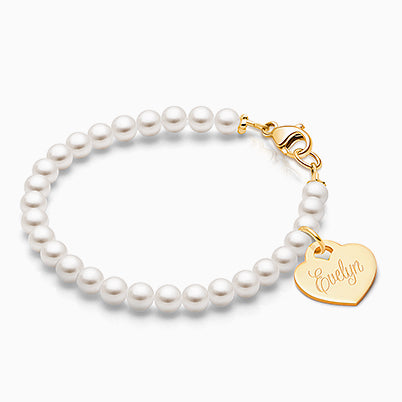 Precious Pearls, Baby/Children’s Beaded Bracelet for Girls – 14K Gold