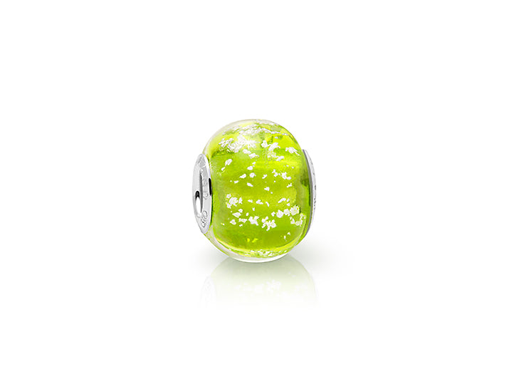 August Birthstone, Sterling Silver and Peridot Green Murano Glass (Hand Made in Italy) – Children’s Adoré™ Charm