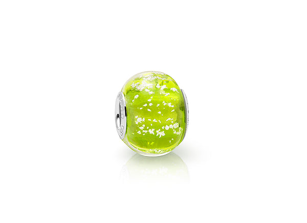 August Birthstone, Sterling Silver and Peridot Green Murano Glass (Hand Made in Italy) – Children’s Adoré™ Charm