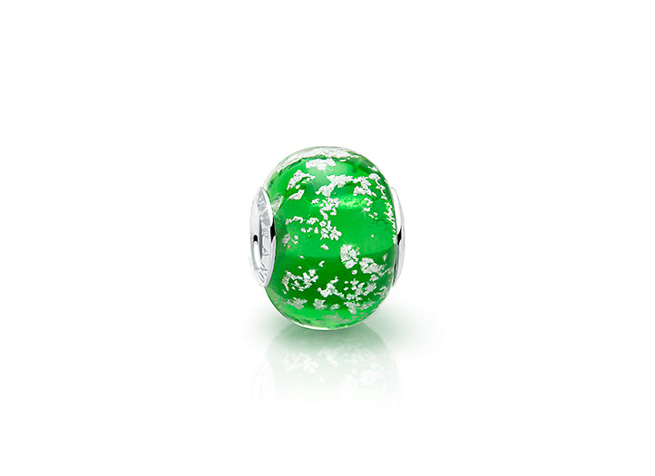 May Birthstone, Sterling Silver and Emerald Green Murano Glass (Hand Made in Italy) – Children’s Adoré™ Charm
