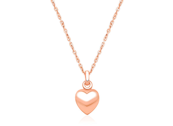 Power of Love, Teen’s Heart Necklace for Girls – 14K Rose Gold