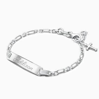 4mm Cultured Pearls, Christening/Baptism Baby/Children’s Beaded Bracelet for Girls (INCLUDES Engraved Charm) – Sterling Silver