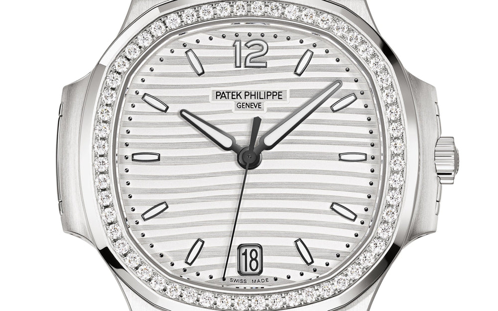 Nautilus Ladies Automatic Watch, Stainless Steel and Diamonds, 35,2mm, Ref# 7118/1200A-010