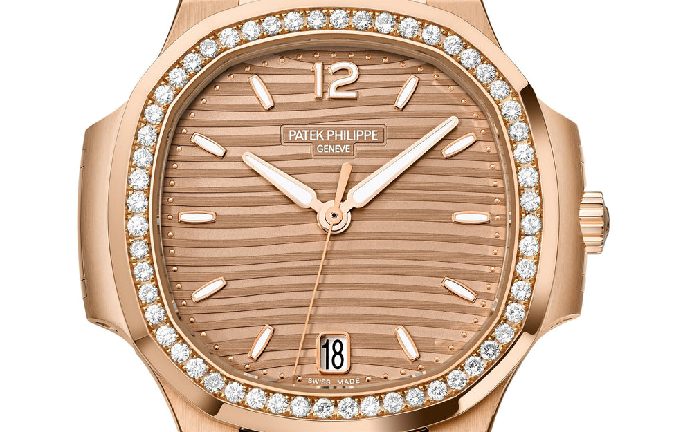 Nautilus Ladies Automatic Watch, 18k Rose Gold and Diamonds, 35,2mm, Ref# 7118/1200R-010