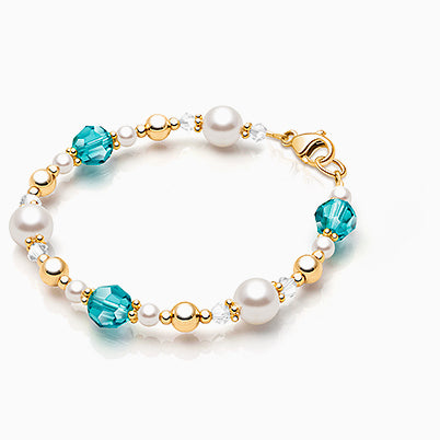 Precious Pearls, Baby/Children’s Beaded Bracelet for Girls – 14K Gold