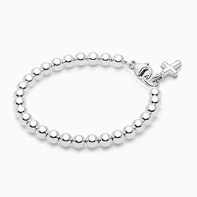 4mm Cultured Pearls, Christening/Baptism Baby/Children’s Beaded Bracelet for Girls – Sterling Silver
