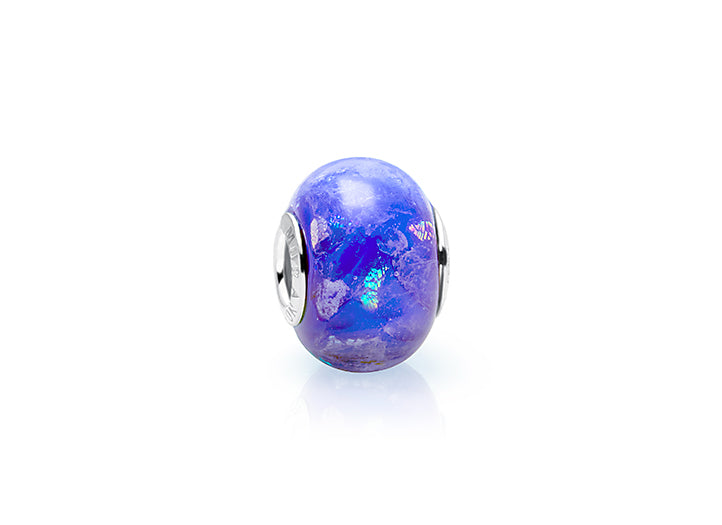Night Owl, Sterling Silver and Lotus Blue Murano Glass (Hand Made in Italy) – Children’s Adoré™ Charm