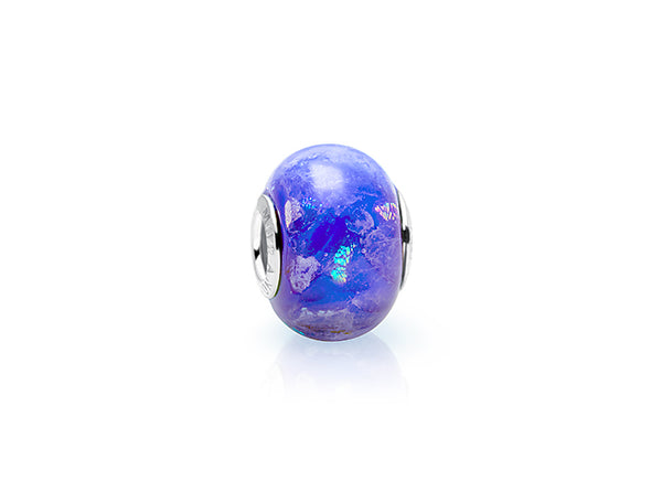 Night Owl, Sterling Silver and Lotus Blue Murano Glass (Hand Made in Italy) – Children’s Adoré™ Charm