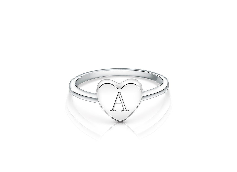 Heart Signet, Engraved Children’s First Holy Communion Ring for Girls (FREE Personalization) – Sterling Silver