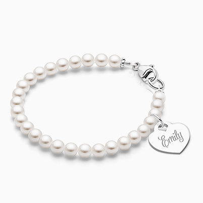 Timeless Pearls, Baby/Children’s Beaded Bracelet for Girls – Sterling Silver