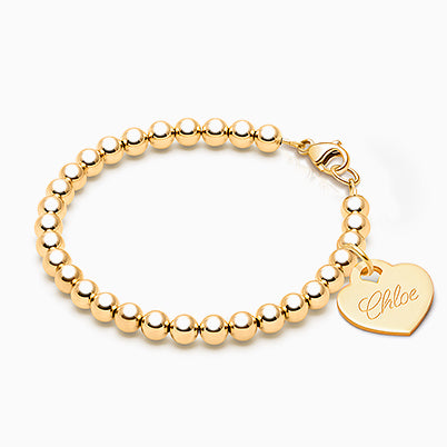 14K Gold Baby Round, “Design Your Own” Teen’s Necklace for Girls (FREE Personalization) – 14K Gold