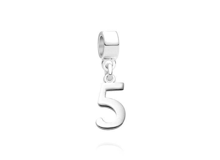 Five in Overdrive!, Sterling Silver Number 5 Charm – Children’s Adoré™ Dangle Charm