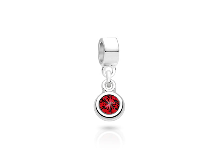 January Birthstone – Garnet, Sterling Silver and Swarovski® Colored Crystal – Children’s Adoré™ Dangle Charm