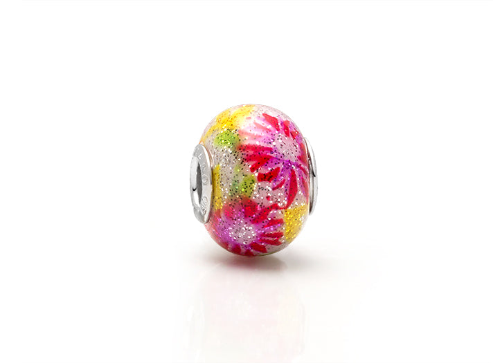 Zany Zinnias, Sterling Silver and Multi-Colored Murano Glass (Hand Made in Italy) – Children’s Adoré™ Charm