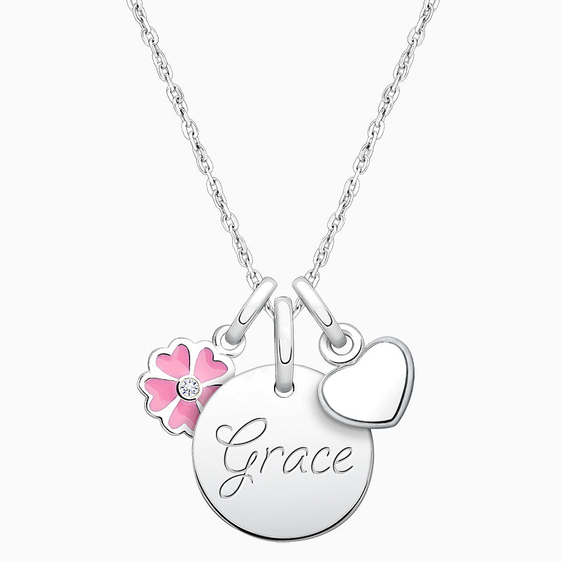 Gia™ Baby Butterfly, Pink CZ Children’s Necklace for Girls – Sterling Silver