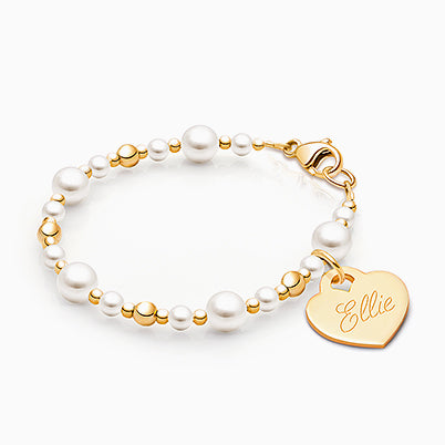 Eternal Heart, Pavé CZ Children’s Necklace for Girls – 14K Gold