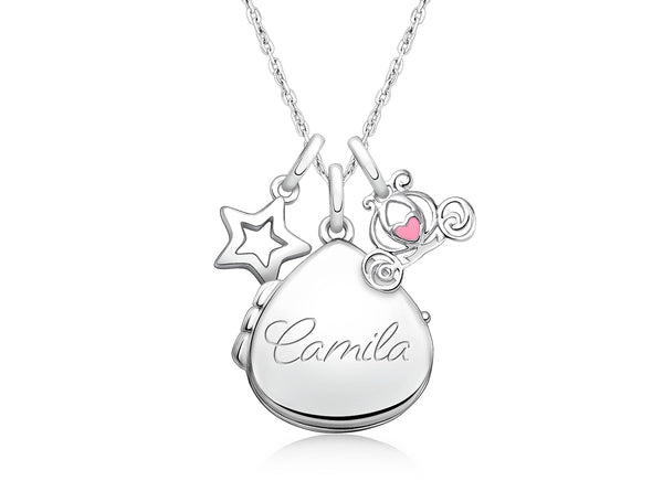 Teardrop Locket “Design Your Own” Teen’s Necklace for Girls (50+ Optional Charms & FREE Engraving) – Sterling Silver