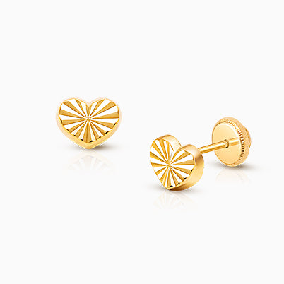 Gia™ Enchanted Light, Opalescent CZ Teen’s Earrings, Screw Back – 14K Gold