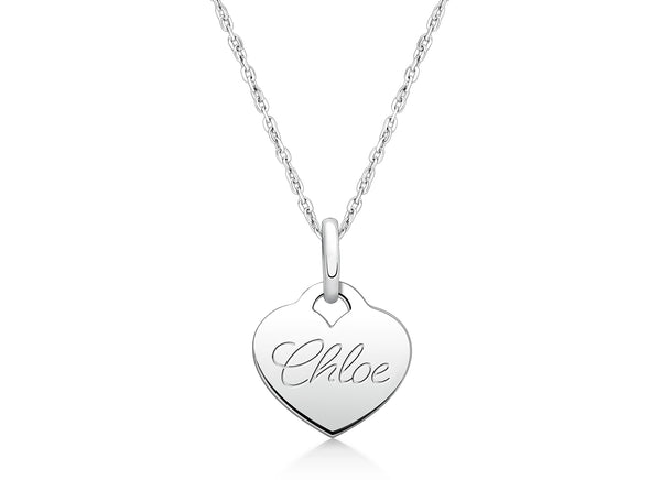 Baby Heart, Engraved Communion Children’s Necklace for Girls (FREE Personalization) – Sterling Silver