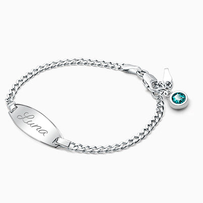 3mm Tiny Blessings Beads, Baby/Children’s Beaded Bracelet for Girls (INCLUDES Engraved Charm) – Sterling Silver