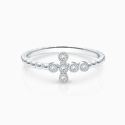 Walk by Faith, Clear CZ Cross Teen’s Ring for Girls – Sterling Silver