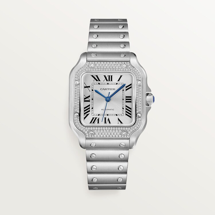 Unworn Santos, Stainless Steel, 35.1mm, Ref# W4SA0005, box and papers