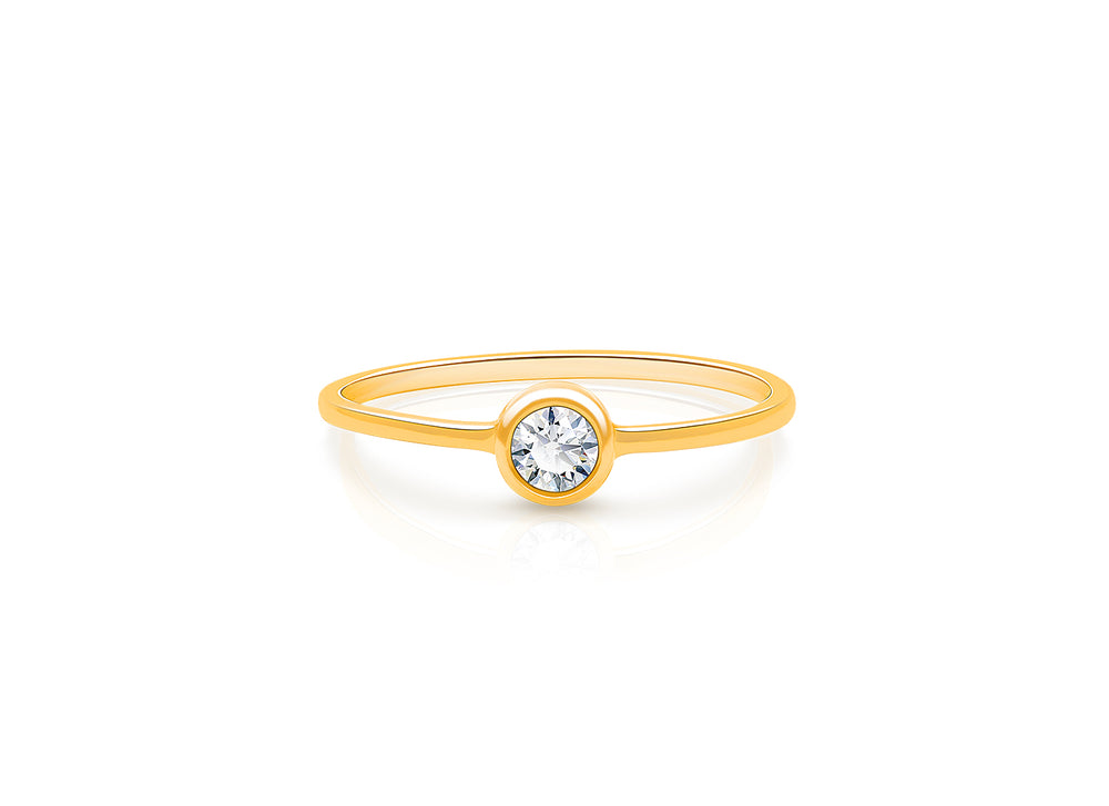 My 1st Diamond Ring, Teen’s Round-Cut Genuine Diamond Ring for Girls – 14K Gold