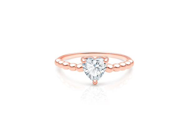 Rosabella™ Love, Clear CZ Heart Communion Children’s Ring for Girls – Sterling Silver