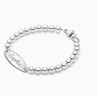 Classic Baby/Children’s Christening/Baptism Engraved ID Bracelet for Boys – Sterling Silver