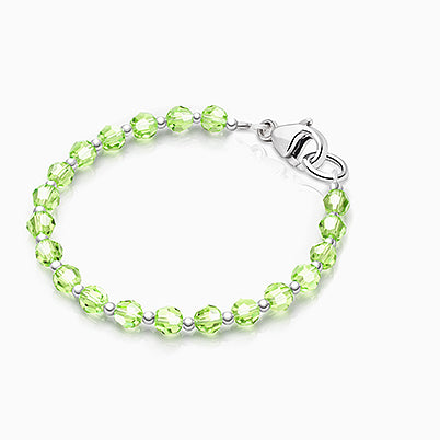 Birthstone Crystal, Baby/Children’s Beaded Bracelet for Boys (All 12 Birthstones Avail) – Sterling Silver