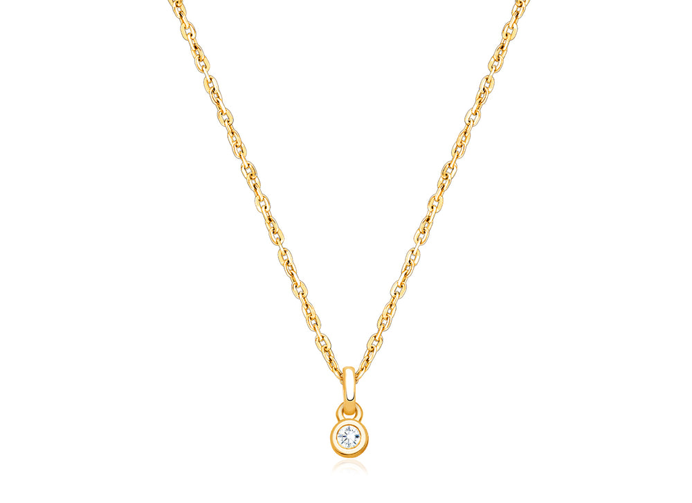 My 1st Diamond, Teeny Tiny Teen’s Necklace with Genuine Diamond for Girls – 14K Gold