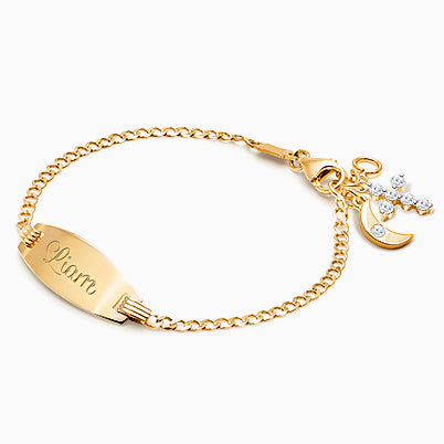 Simple Cross, Teeny Tiny Children’s Necklace for Boys – 14K Gold