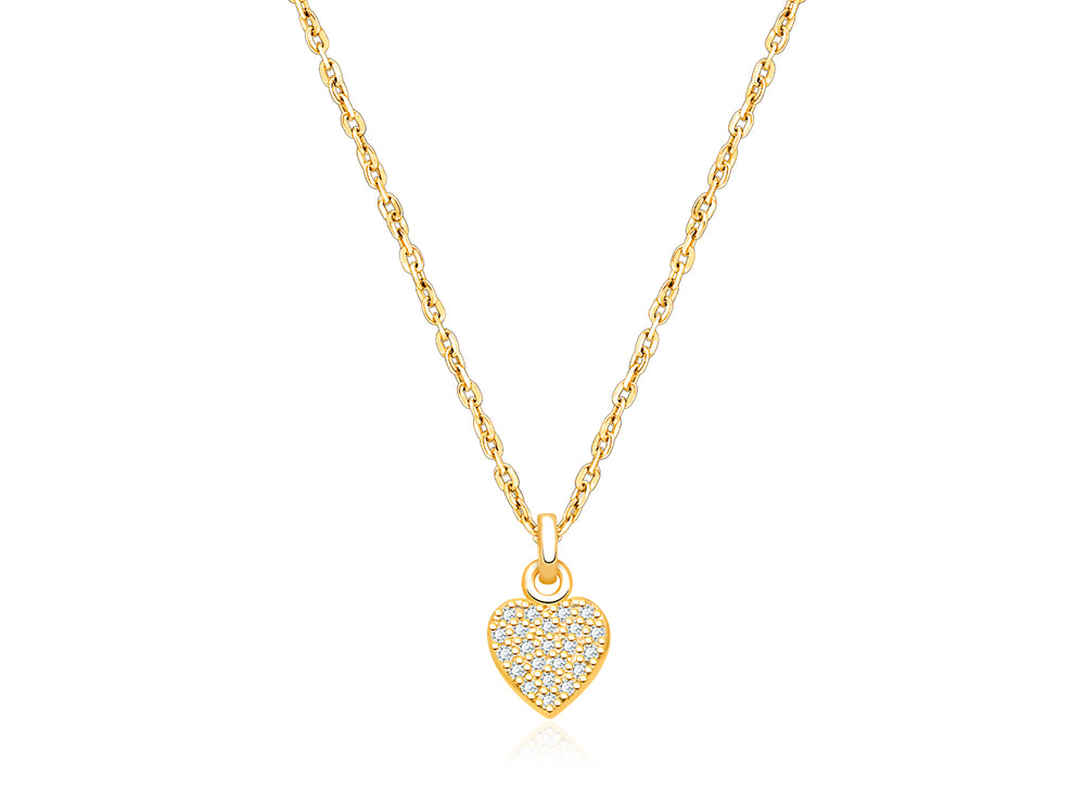 From the Heart with Genuine Diamonds, Children’s Necklace for Girls – 14K Gold