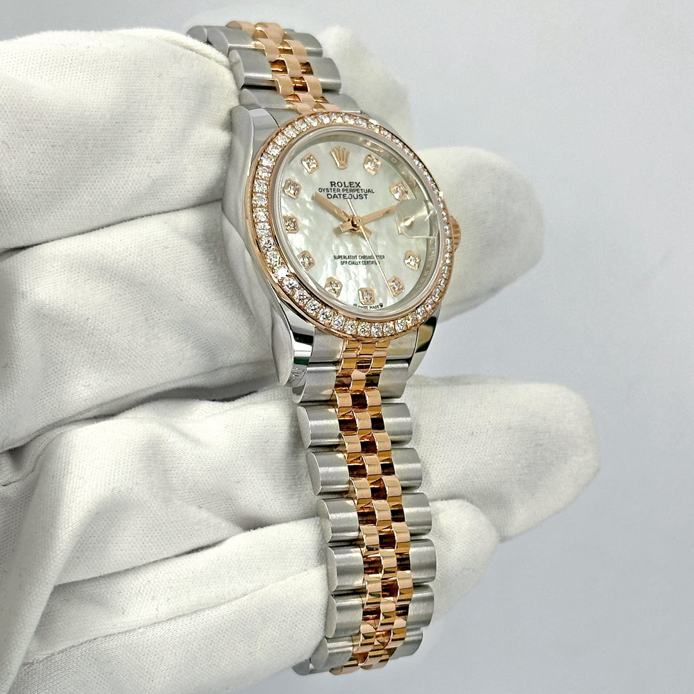 Lady-Datejust 28, Oystersteel and 18k Everose Gold, Ref# 279381RBR-0013
