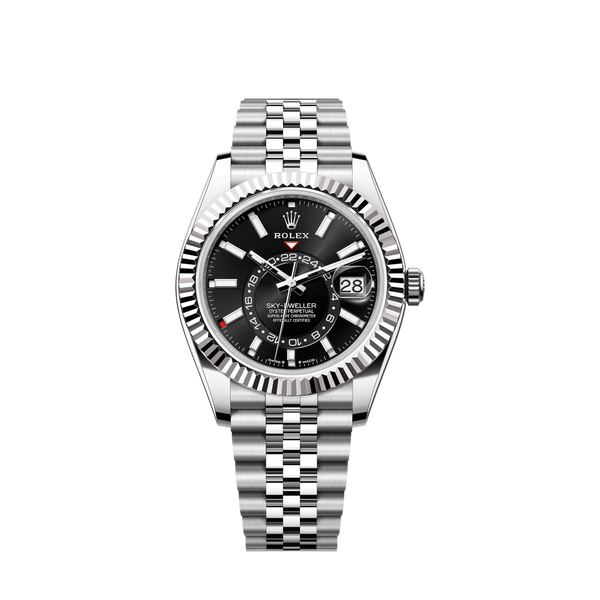 Sky-Dweller, 42mm, Oystersteel and 18k White Gold, Black, Jubilee, Ref# 336934-0008