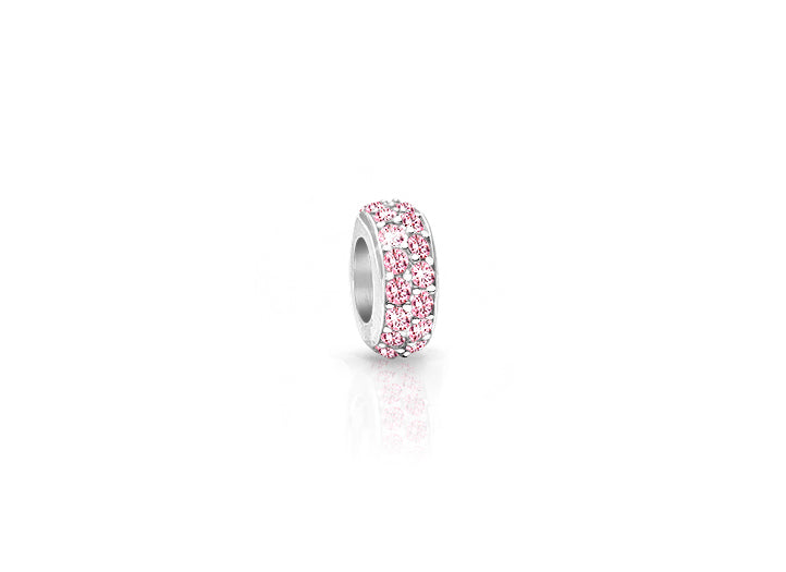 Candy Coated Sprinkles, Sterling Silver and Light Pink CZ Sparkling Lights Pavé Rondel – Children’s Adoré™ Charm