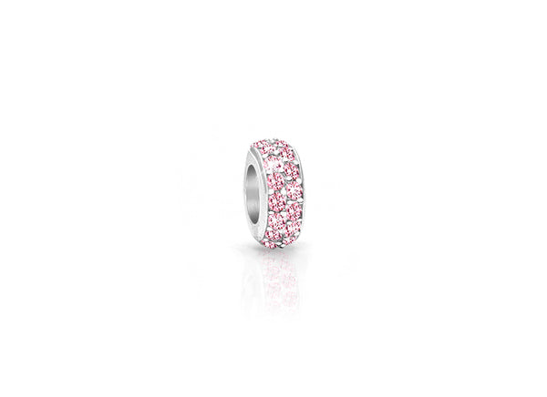 Candy Coated Sprinkles, Sterling Silver and Light Pink CZ Sparkling Lights Pavé Rondel – Children’s Adoré™ Charm