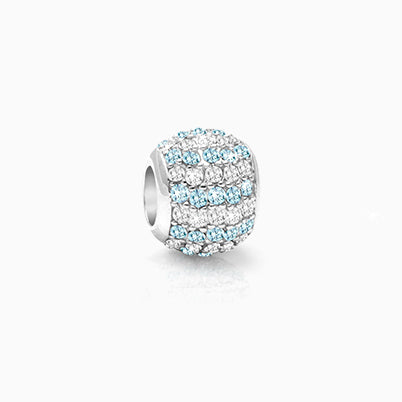 Buried Treasure, Sterling Silver and Waved Aqua Blue & Gold Murano Glass (Hand Made in Italy) – Children’s Adoré™ Charm