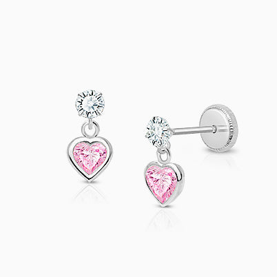 October Birthstone Studs, 4mm Swarovski® Crystal Teen’s Earrings, Screw Back – 14K White Gold