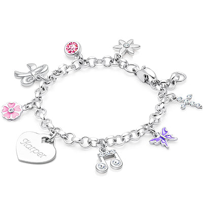 Birthstone, First Holy Communion Beaded Bracelet for Girls – Sterling Silver