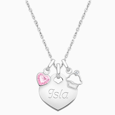 Pavé Butterfly, Baby/Children’s Engraved ID Bracelet for Girls – 14K White Gold