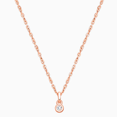 3mm CZ Round Studs, Baby/Children’s Earrings, Screw Back – 14K Rose Gold