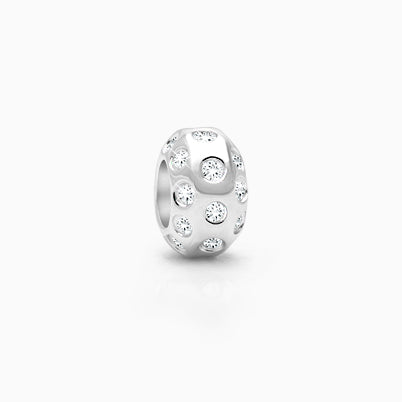 Frosty FROZEN Wonderland, Sterling Silver Clear and Blue CZ Sparkling Lights Pavé Round – Children’s Adoré™ Charm