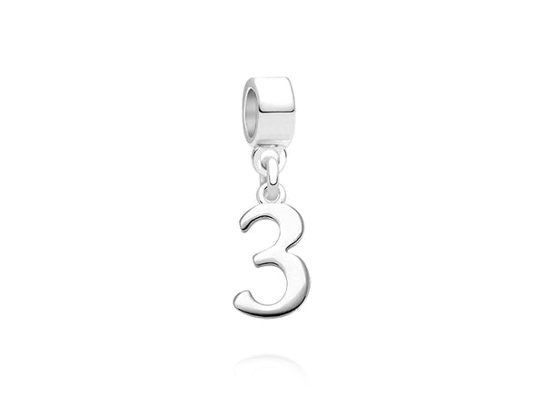 A Triple Threat!, Sterling Silver Number 3 Charm – Children’s Adoré™ Dangle Charm