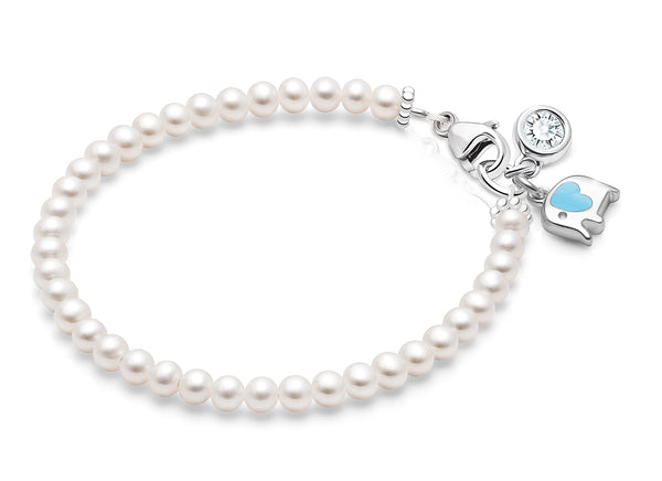 3mm Cultured Pearls, Baby/Children’s Beaded Bracelet for Girls – Sterling Silver