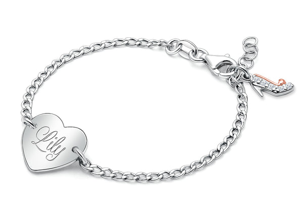 Loving Heart, Baby/Children’s Engraved ID Bracelet for Girls – Sterling Silver