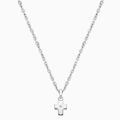 My 1st Diamond, Teeny Tiny Teen’s Necklace with Genuine Diamond for Girls – 14K White Gold